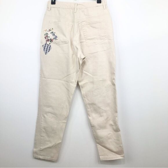 Gitano Vintage 80’s High Waisted Floral Pocket Cream denim Pants - Picture 6 of 13